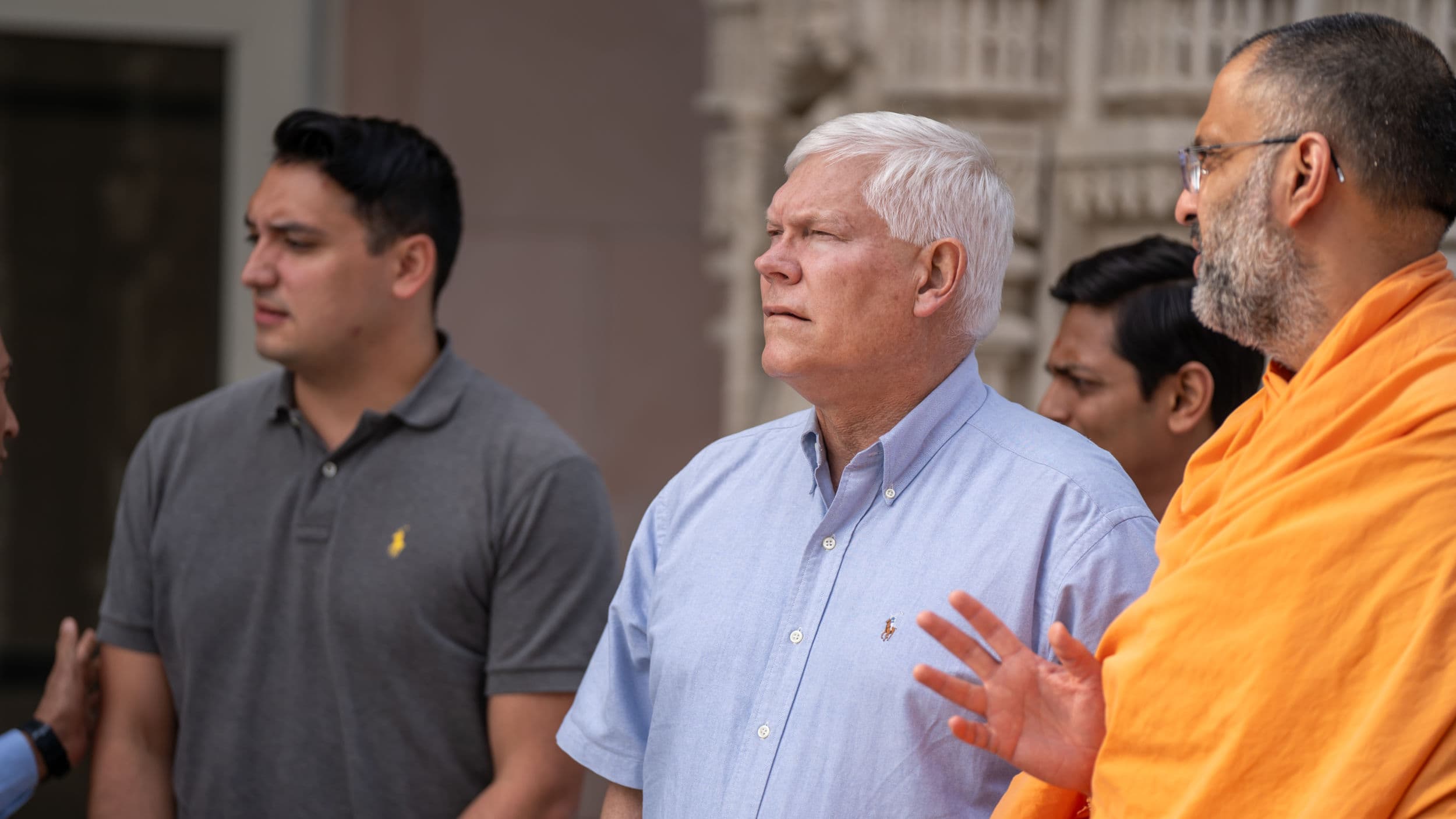 Congressman Pete Sessions is given a tour of BAPS Swaminarayan Akshardham.